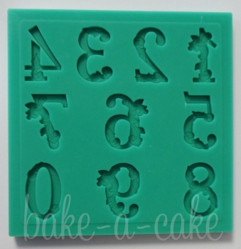 Silicone Mould - Numbers Floral